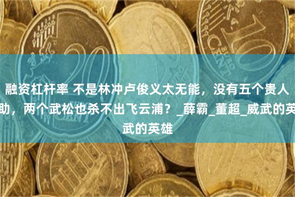 融资杠杆率 不是林冲卢俊义太无能，没有五个贵人相助，两个武松也杀不出飞云浦？_薛霸_董超_威武的英雄