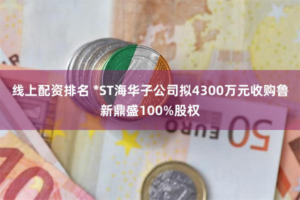 线上配资排名 *ST海华子公司拟4300万元收购鲁新鼎盛100%股权