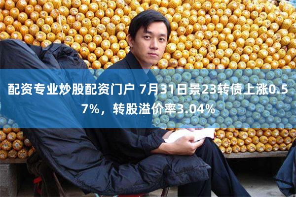 配资专业炒股配资门户 7月31日景23转债上涨0.57%，转股溢价率3.04%