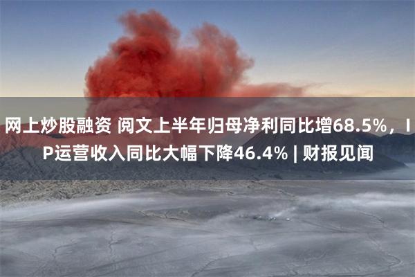 网上炒股融资 阅文上半年归母净利同比增68.5%，IP运营收入同比大幅下降46.4% | 财报见闻