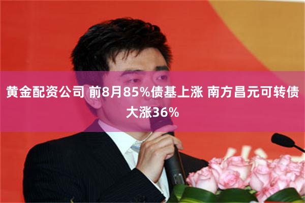 黄金配资公司 前8月85%债基上涨 南方昌元可转债大涨36%