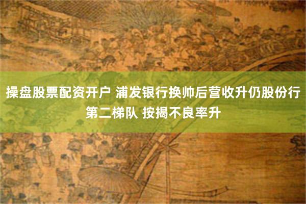 操盘股票配资开户 浦发银行换帅后营收升仍股份行第二梯队 按揭不良率升
